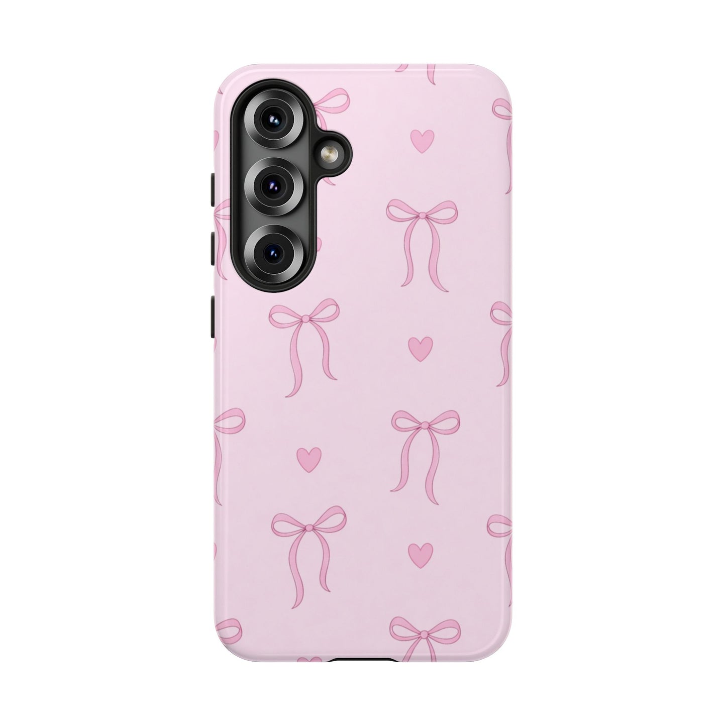 Pink Bow Heart Aesthetic Phone Case – Coquette Cute Tough Cover