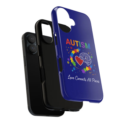 Autism Awareness Tough Case – "Love Connects All Pieces" Phone Case for Iphone, Samsung Galaxy and Pixel