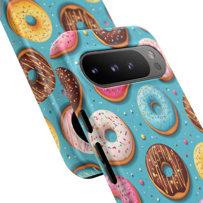 Cute Donut Pattern Phone Case – Colorful Sprinkles Dessert Design for Iphone, Samsung Galaxy and Pixel