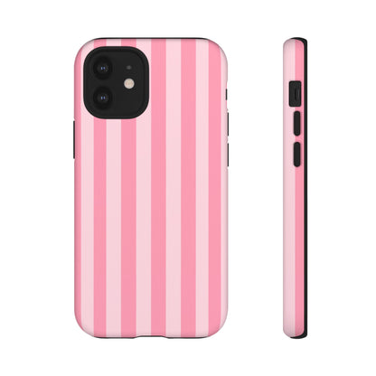 Pink Vertical Stripe Phone Case | Minimal Pastel Stripes Tough Case