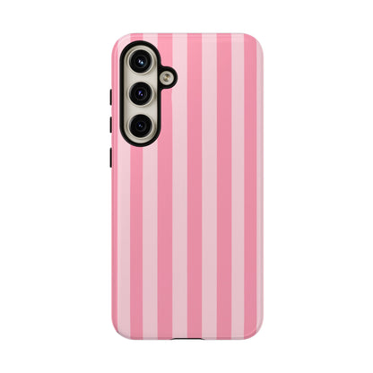 Pink Vertical Stripe Phone Case | Minimal Pastel Stripes Tough Case