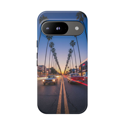 LA Sunset Boulevard Phone Case | Palm Tree Sunset Aesthetic | City Night Tough Case