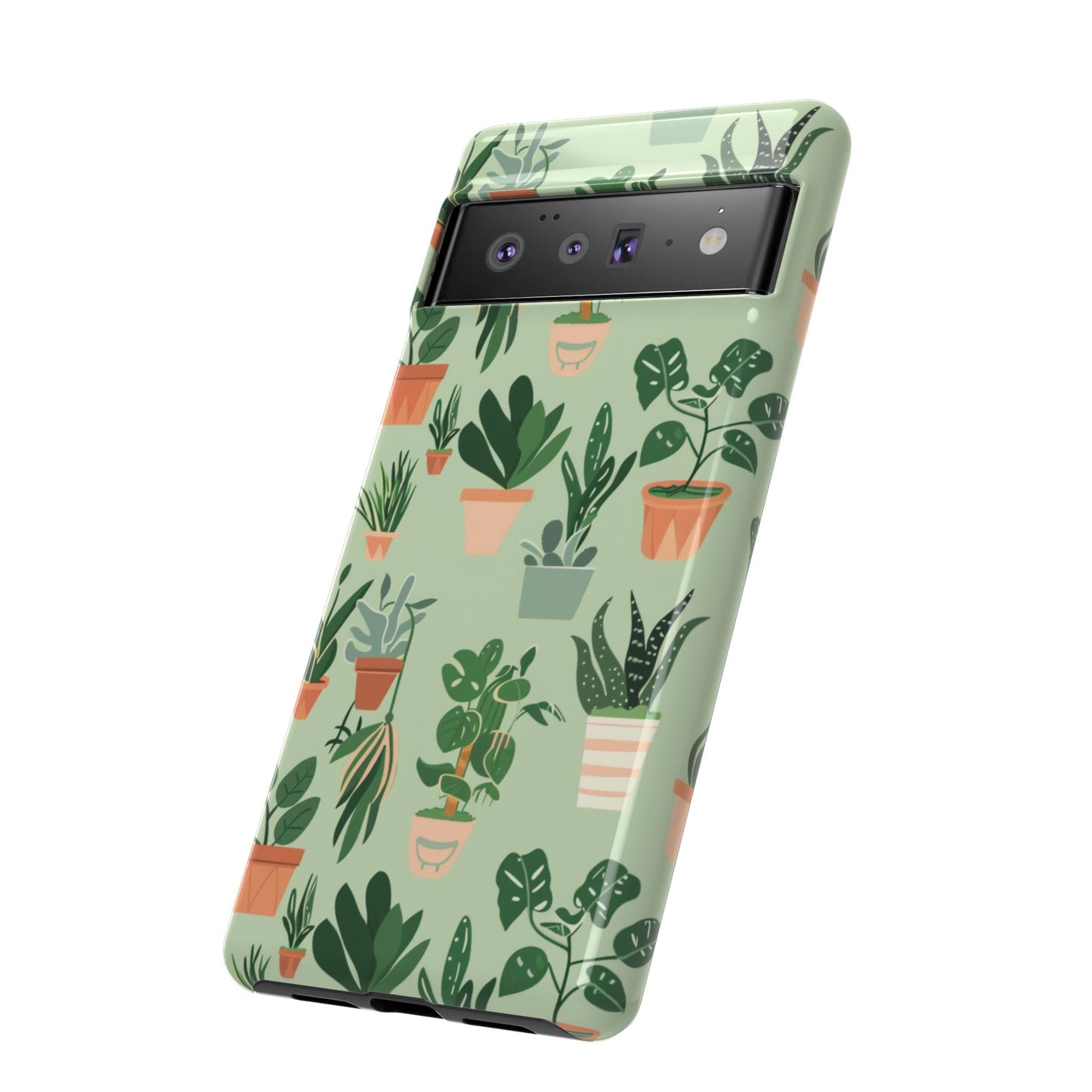 Plant Lover Phone Case | Cute Potted Plants Pattern | Botanical Aesthetic Tough Case