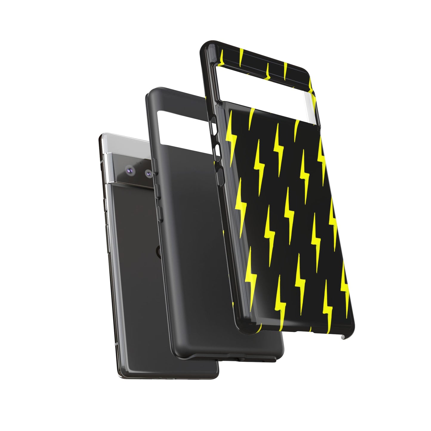 Yellow Lightning Bolt Tough Phone Case | Bold Electric Pattern Case for Iphone, Samsung Galaxy and Pixel