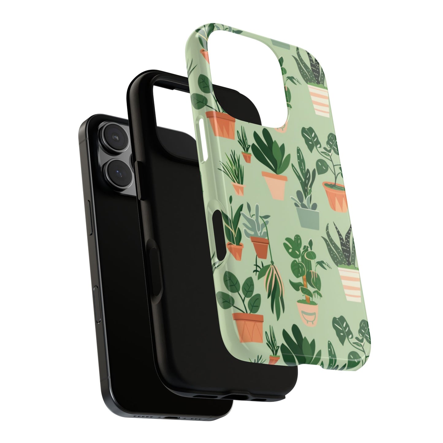 Plant Lover Phone Case | Cute Potted Plants Pattern | Botanical Aesthetic Tough Case