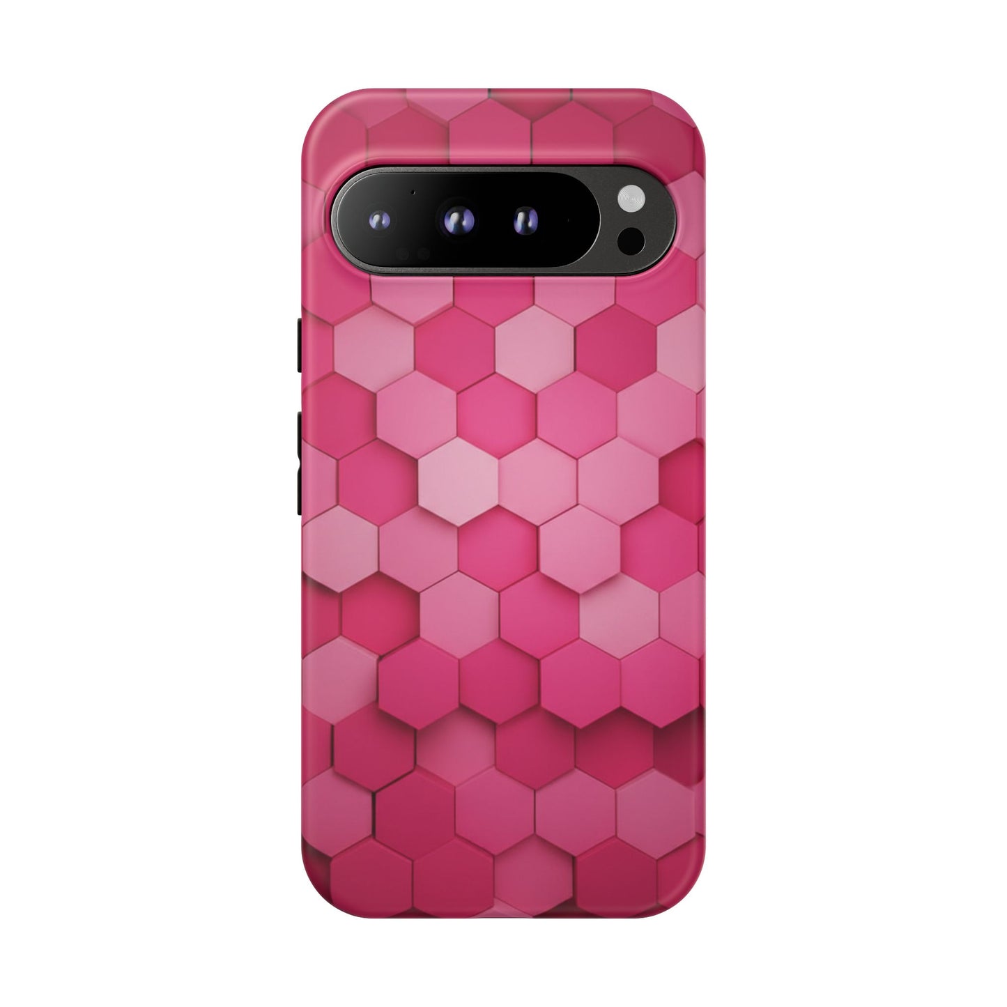 Hot Pink Hexagon Phone Case | Honeycomb Geometric Aesthetic | Cute Pink iPhone & Samsung Tough Protective Case
