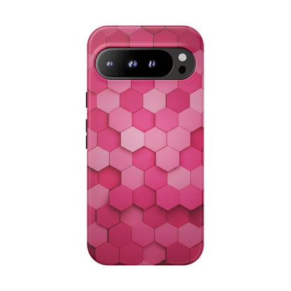 Hot Pink Hexagon Phone Case | Honeycomb Geometric Aesthetic | Cute Pink iPhone & Samsung Tough Protective Case