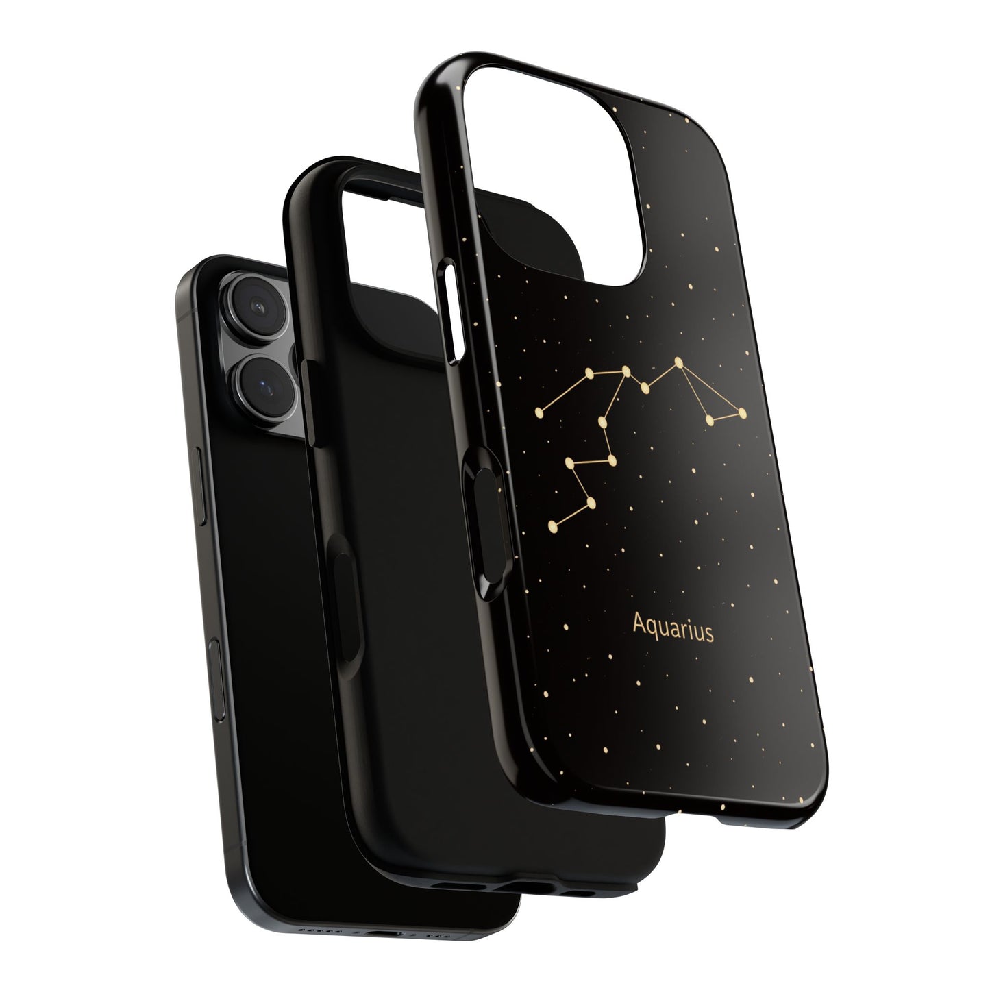 Aquarius Zodiac Constellation Phone Case – Luxe Gold Celestial Cover