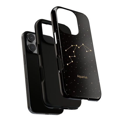 Aquarius Zodiac Constellation Phone Case – Luxe Gold Celestial Cover