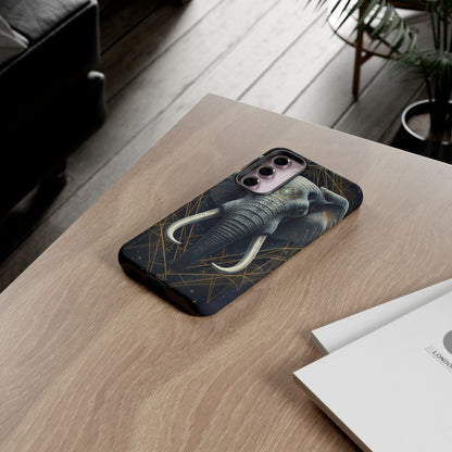 Elephant Mandala Phone Case – Black and Gold Spiritual Elephant Tough Protective Case