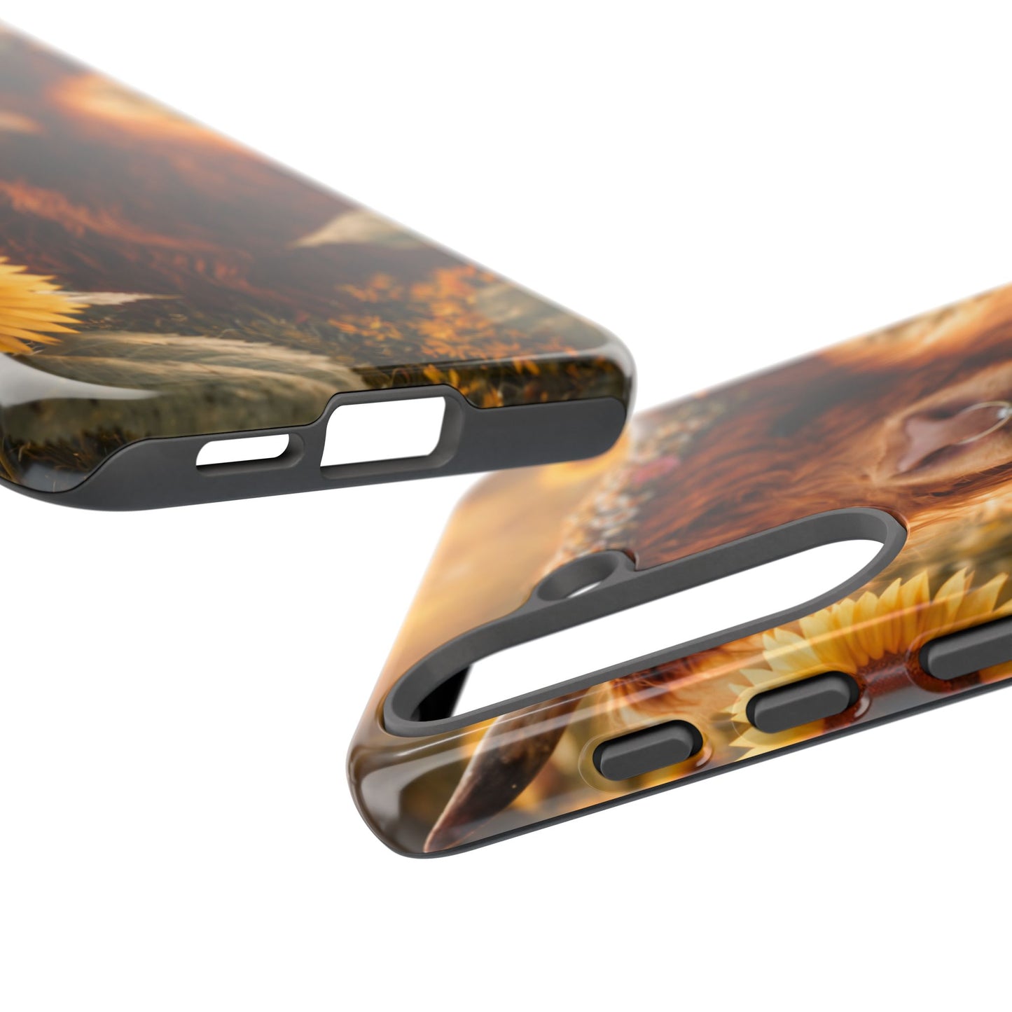 Highland Cow Sunflower Phone Case | Floral Farmhouse iPhone, Samsung Galaxy and Pixel Cover