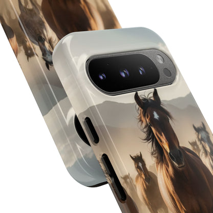 Running Horses Phone Case | Wild Mustang Herd Tough Protective Cover