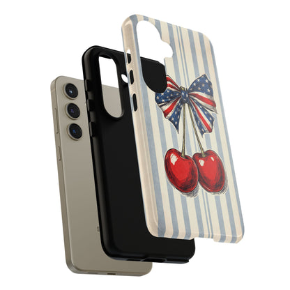 Patriotic Cherry Phone Case Americana Coquette Aesthetic iPhone Samsung