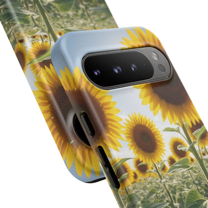 Sunflower Field Phone Case | Golden Hour Floral Aesthetic | Bright Summer Tough Case