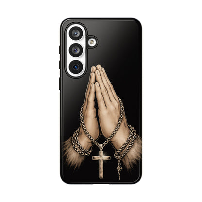 Praying Hands Cross Phone Case – Christian Faith Scripture Cover