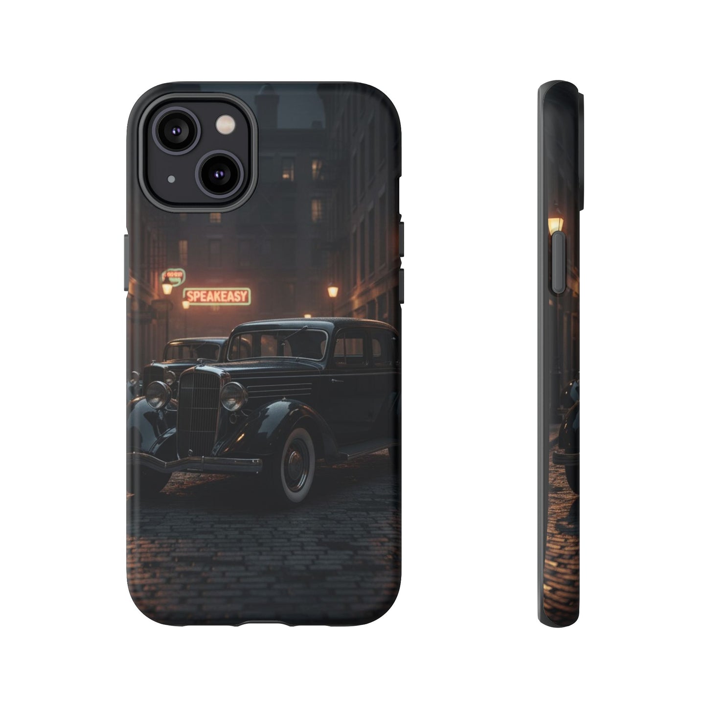 Vintage Classic Car Phone Case | Retro Noir Aesthetic | 1930s Street Scene Tough Case for iPhone & Samsung