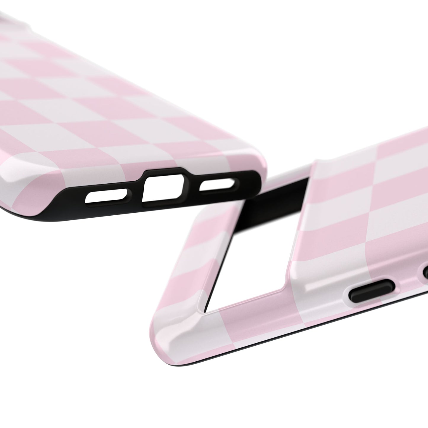 Light Pink Checkerboard Phone Case | Pastel Aesthetic Checkered iPhone & Samsung Tough Case