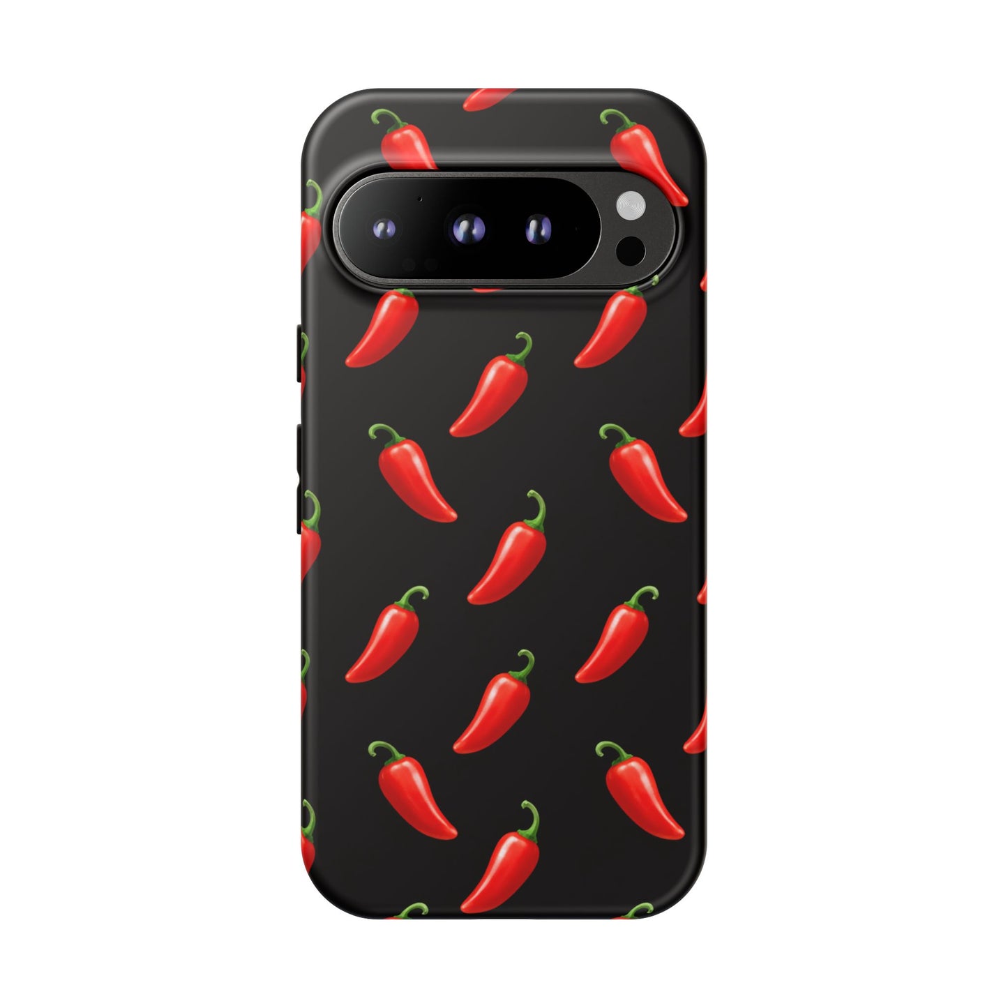 Spicy Chili Pepper Phone Case – Black Cute Hot Pepper Tough Cover for Iphone, Samsung Galaxy and Pixel