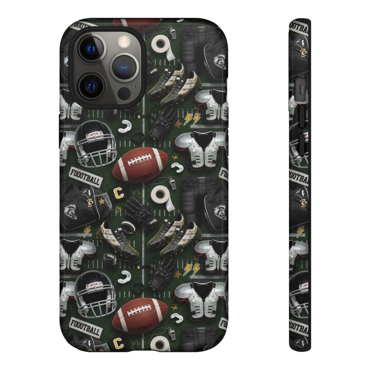 Football Pattern Phone Case – Sports Fan Tough Protective Game Day Case