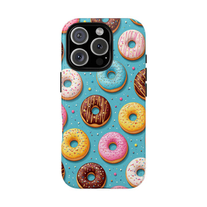 Cute Donut Pattern Phone Case – Colorful Sprinkles Dessert Design for Iphone, Samsung Galaxy and Pixel