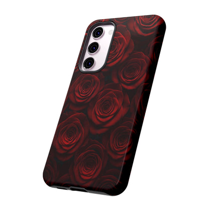 Dark Red Rose Phone Case – Gothic Floral Tough Case (iPhone, Samsung, Pixel)