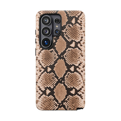 Snake Print Phone Case – Brown Python Pattern Slim Protective Cover for Iphone, Samsung Galaxy and Pixel