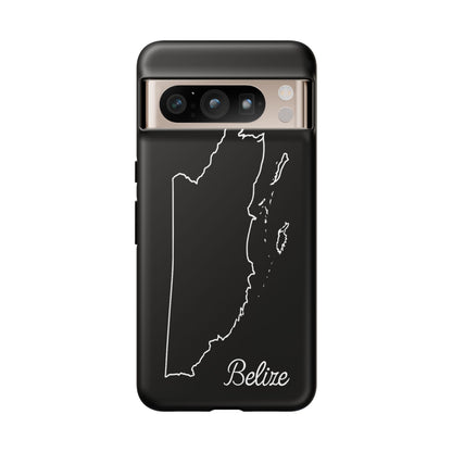 Belize Outline Phone Case – Minimal Country Map Tough Case (iPhone, Samsung, Pixel)