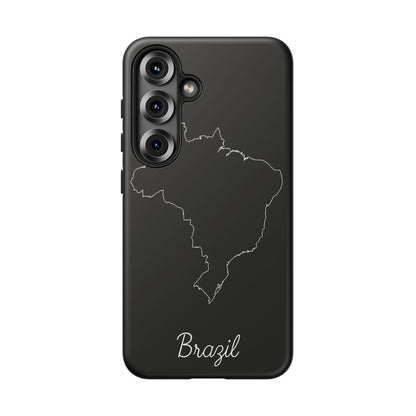 Brazil Outline Phone Case – Minimal Country Map Tough Case (iPhone, Samsung, Pixel)