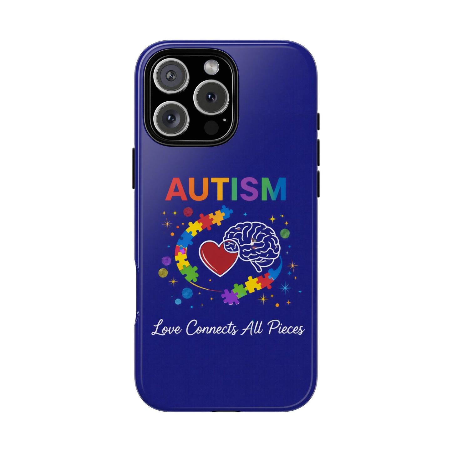 Autism Awareness Tough Case – "Love Connects All Pieces" Phone Case for Iphone, Samsung Galaxy and Pixel