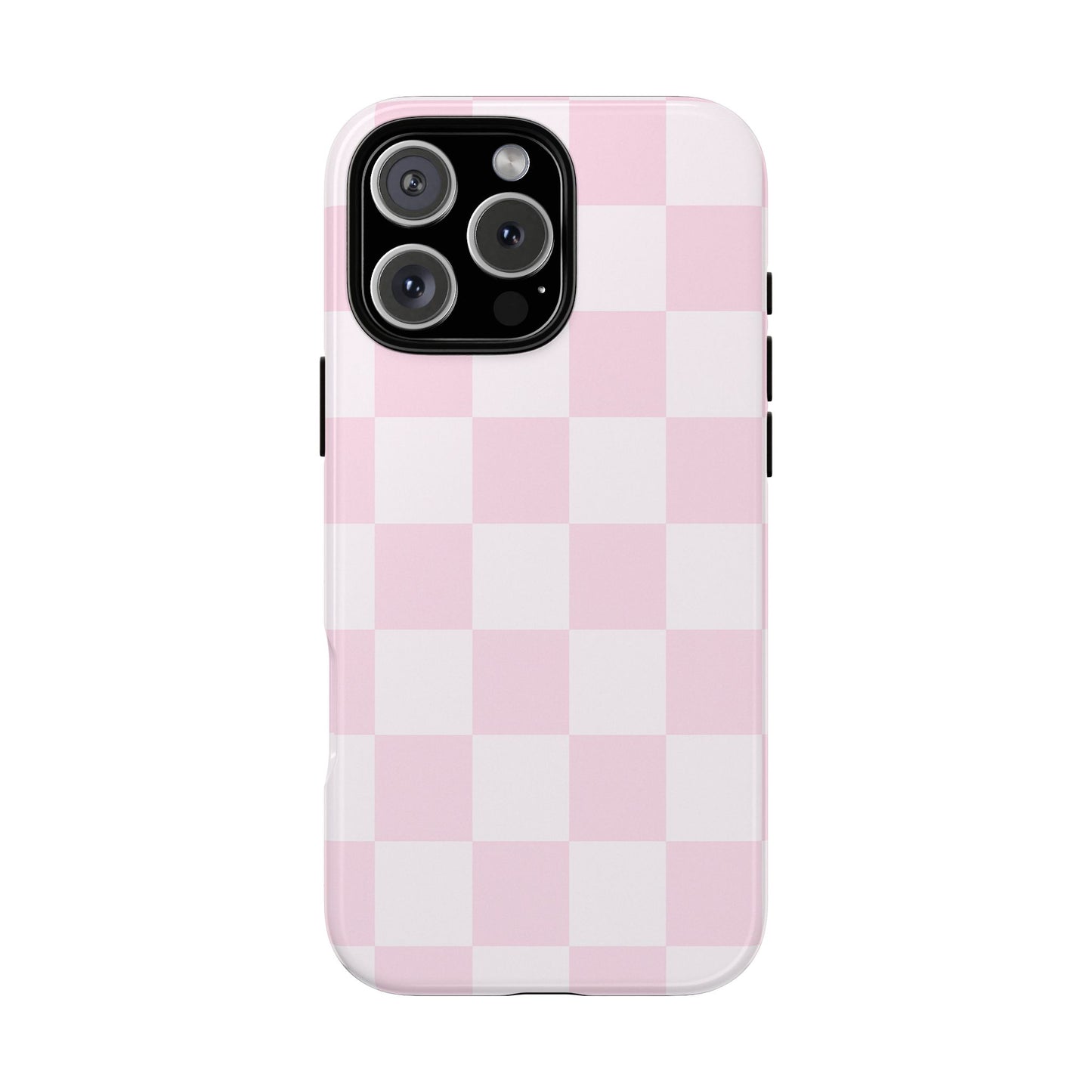 Light Pink Checkerboard Phone Case | Pastel Aesthetic Checkered iPhone & Samsung Tough Case