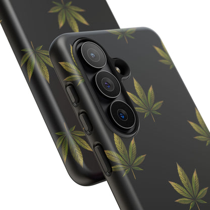 Cannabis Leaf Phone Case Green Weed Leaf Pattern Tough Protective Cover