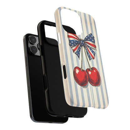 Patriotic Cherry Phone Case Americana Coquette Aesthetic iPhone Samsung
