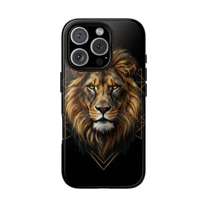 Majestic Lion Phone Case – Black Gold Luxury Lion Art Tough Protective Case