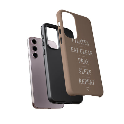 Pilates Phone Case | Eat Clean Pray Sleep Repeat Aesthetic | Wellness Girl Gift