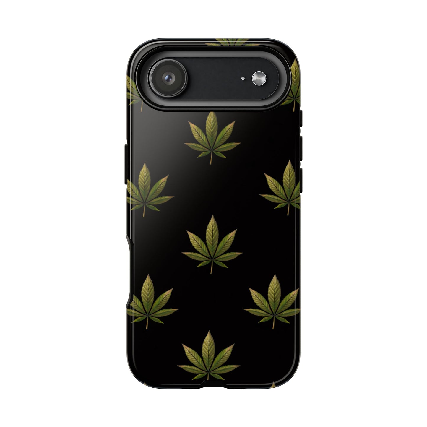 Cannabis Leaf Phone Case Green Weed Leaf Pattern Tough Protective Cover