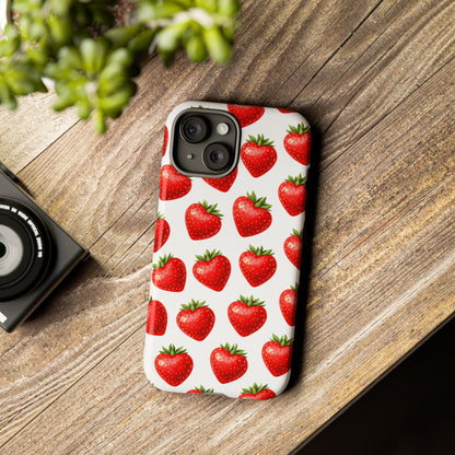 Cute Strawberry Phone Case – Aesthetic Fruit Pattern Protective Cover for Iphone, Samsung Galaxy and Pixel