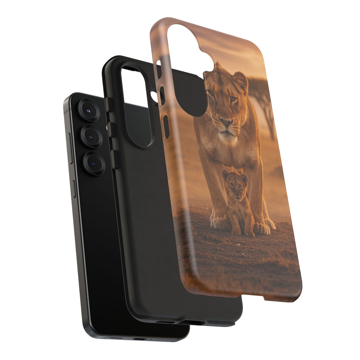 Lioness & Cub Phone Case | Safari Wildlife Tough Case for iPhone & Samsung