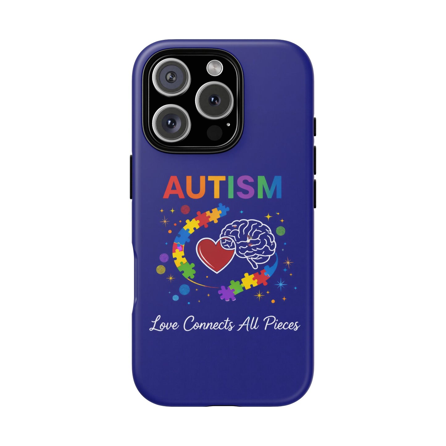 Autism Awareness Tough Case – "Love Connects All Pieces" Phone Case for Iphone, Samsung Galaxy and Pixel
