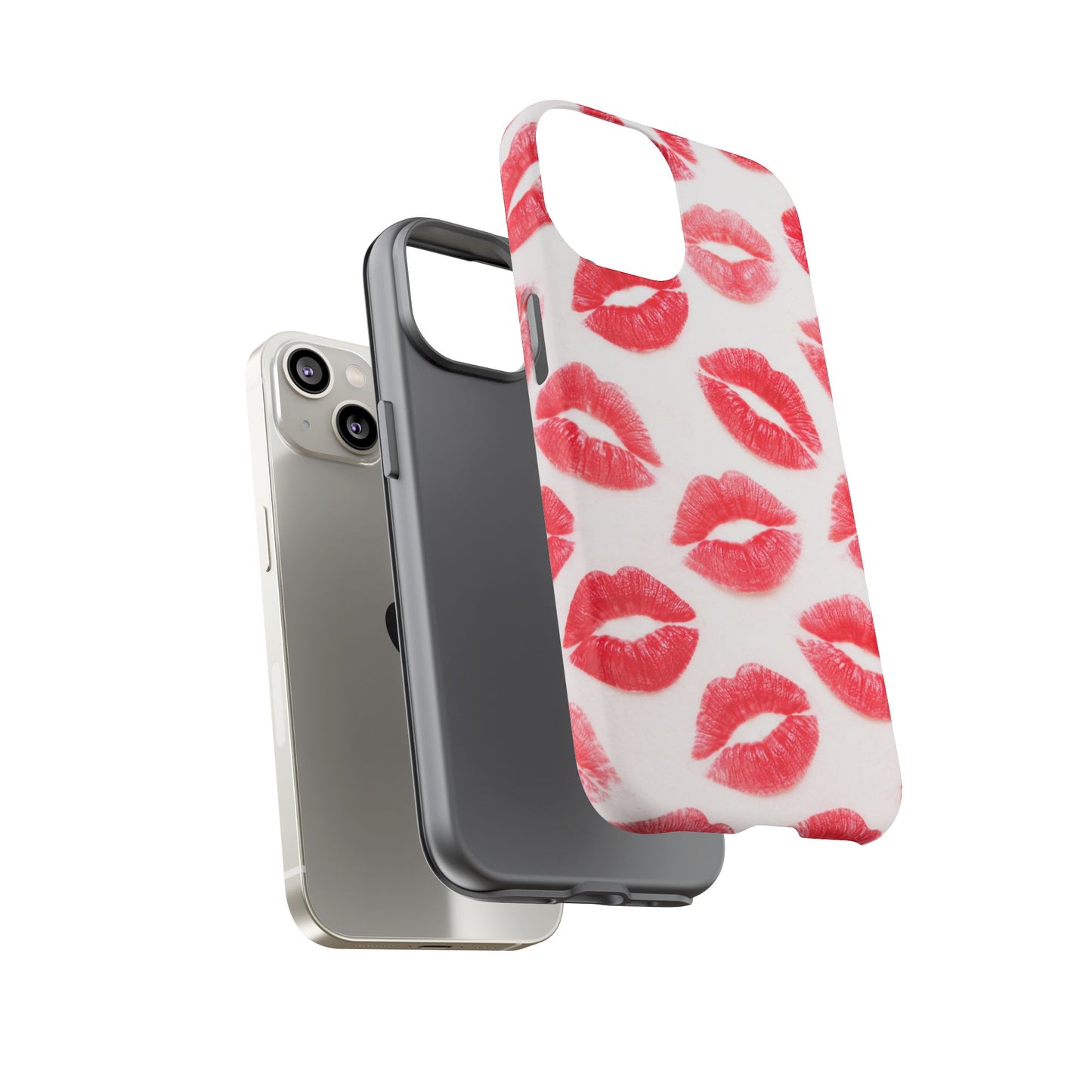 Red Lipstick Kiss Phone Case – Sexy Lip Print Pattern Tough Protective Cover