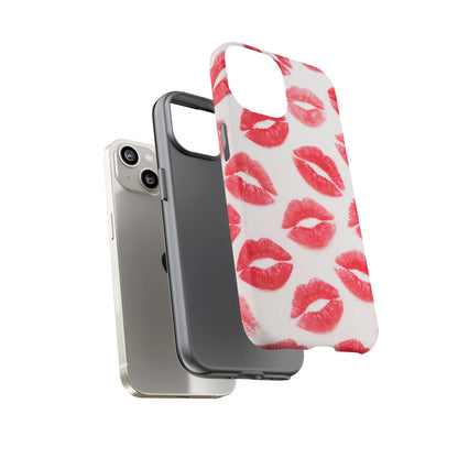 Red Lipstick Kiss Phone Case – Sexy Lip Print Pattern Tough Protective Cover