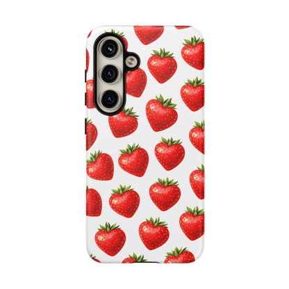 Cute Strawberry Phone Case – Aesthetic Fruit Pattern Protective Cover for Iphone, Samsung Galaxy and Pixel