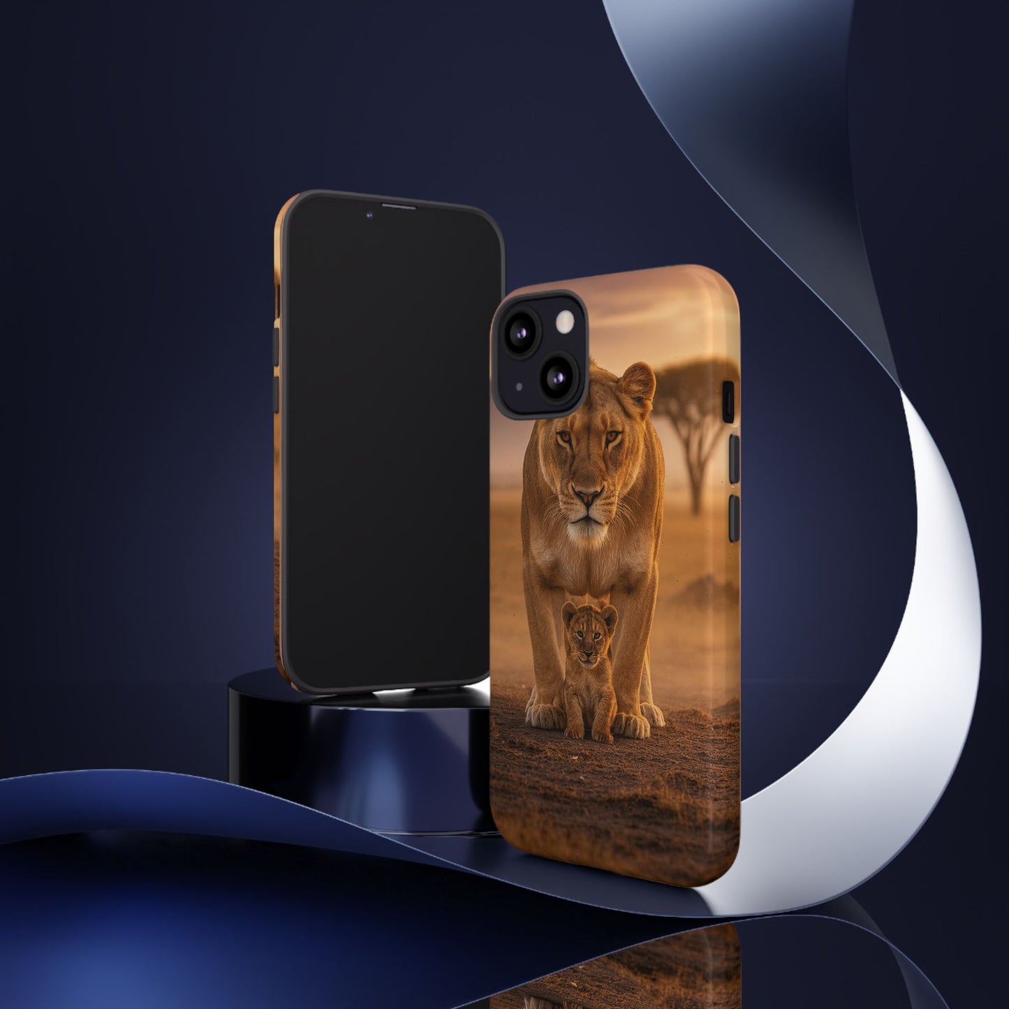 Lioness & Cub Phone Case | Safari Wildlife Tough Case for iPhone & Samsung