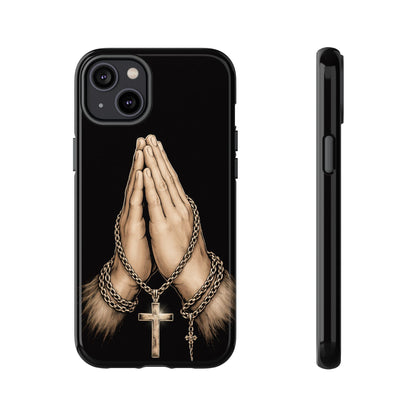 Praying Hands Cross Phone Case – Christian Faith Scripture Cover