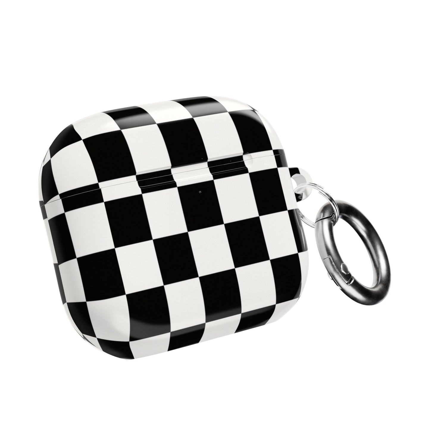 Checkerboard AirPod Case – Black & White Retro Pattern