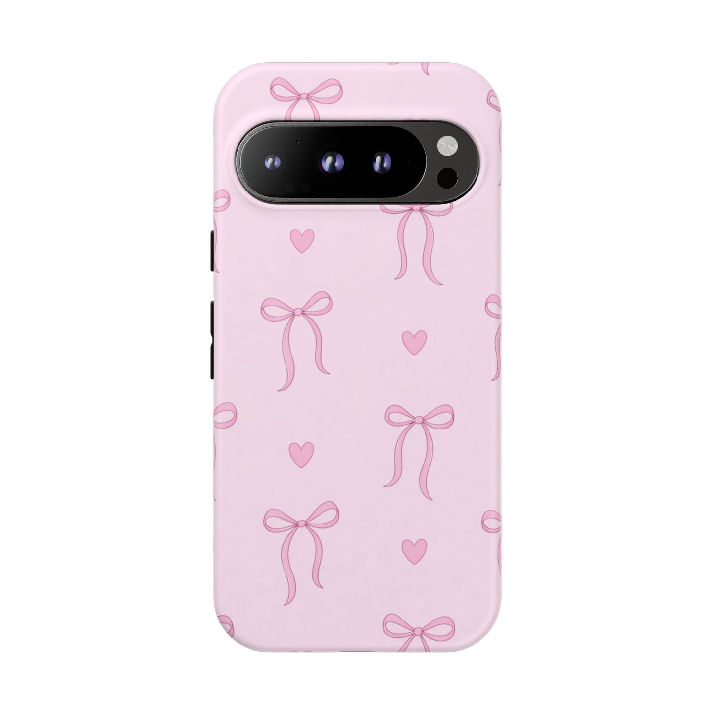 Pink Bow Heart Aesthetic Phone Case – Coquette Cute Tough Cover