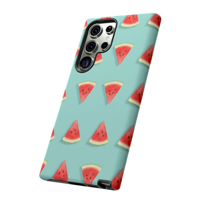Watermelon Phone Case – Pastel Blue Summer Fruit Tough Case (iPhone, Samsung, Pixel)