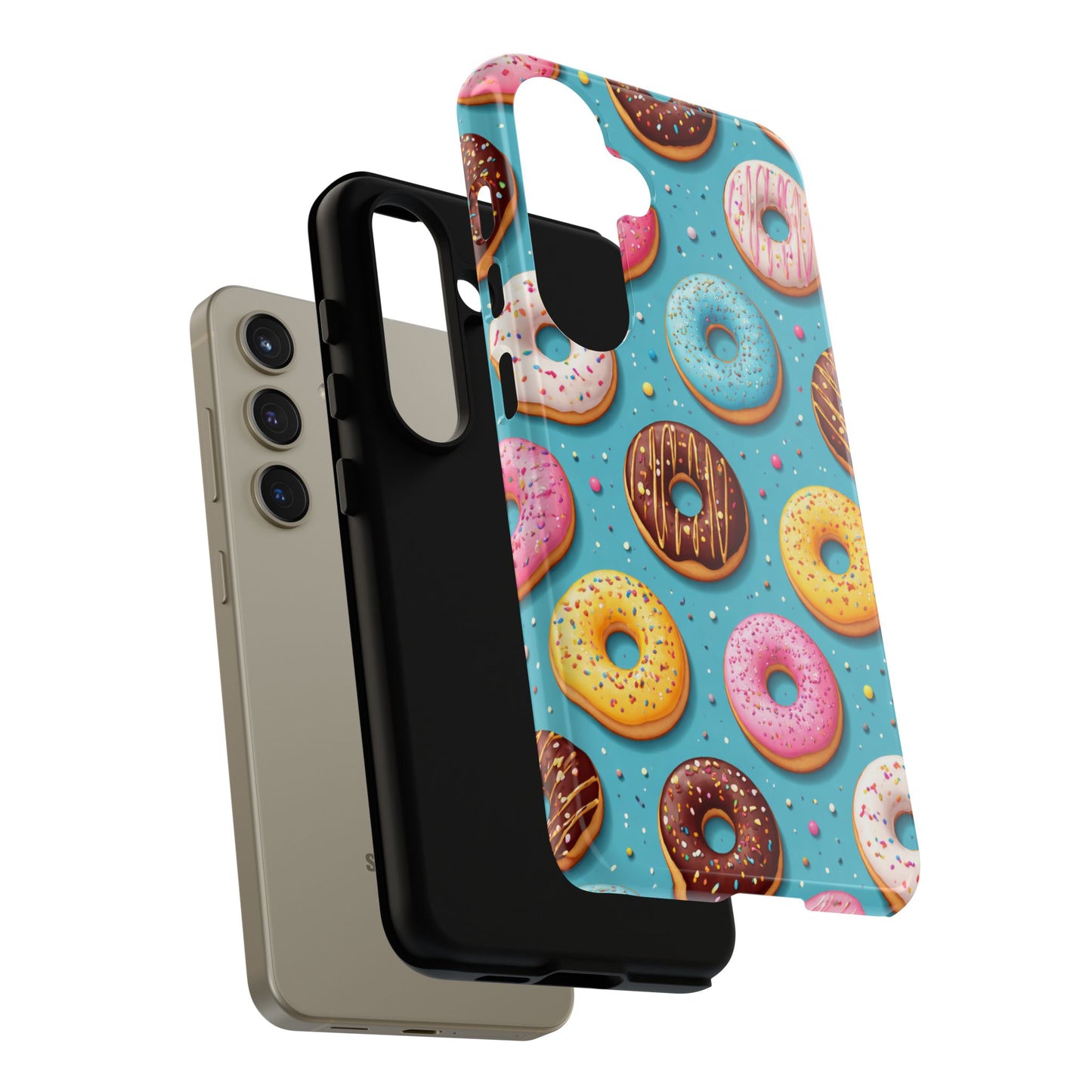 Cute Donut Pattern Phone Case – Colorful Sprinkles Dessert Design for Iphone, Samsung Galaxy and Pixel