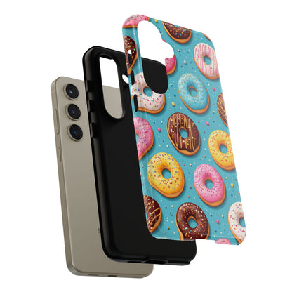 Cute Donut Pattern Phone Case – Colorful Sprinkles Dessert Design for Iphone, Samsung Galaxy and Pixel