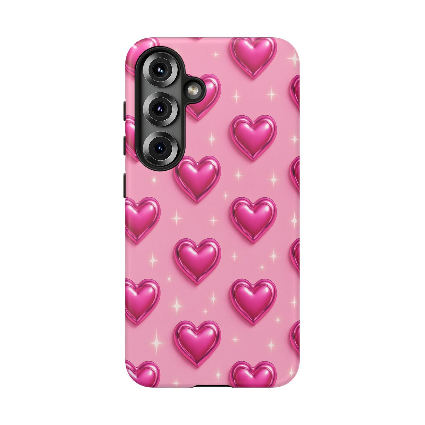 Pink Heart Pattern Phone Case | Tough Protective Case for Iphone, Samsung Galaxy and Pixel