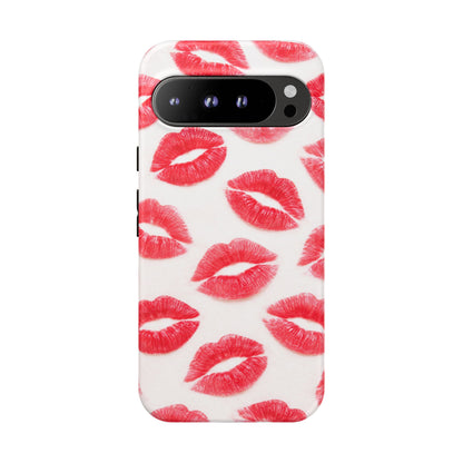 Red Lipstick Kiss Phone Case – Sexy Lip Print Pattern Tough Protective Cover